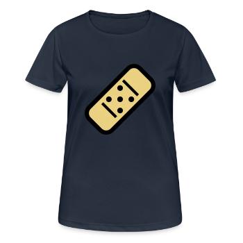 Comic Pflaster - Frauen T-Shirt atmungsaktiv - Dunkelnavy - Vorne - AI Model Female 172 light (172cm)