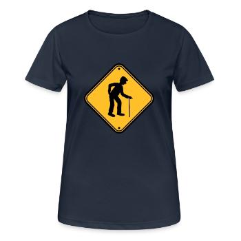 Shield attention danger danger caution note warn - Women's Breathable T-Shirt - dark navy - Front - AI Model Female 172 light (172cm)