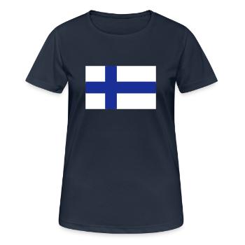 Finnland - Frauen T-Shirt atmungsaktiv - Dunkelnavy - Vorne - AI Model Female 172 light (172cm)
