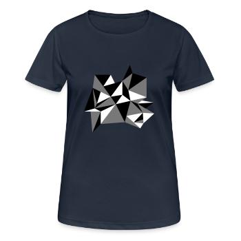 form muster dreiecke design origami cool papier 3c - Frauen T-Shirt atmungsaktiv - Dunkelnavy - Vorne - AI Model Female 172 light (172cm)