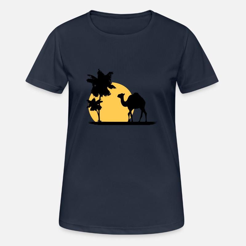 Camel - Kamel - Dromedar - Frauen T-Shirt atmungsaktiv - Dunkelnavy
