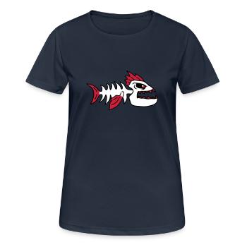 Fish Bone Punk Monster - Women's Breathable T-Shirt - dark navy - Front - AI Model Female 172 light (172cm)