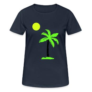palmier - T-shirt respirant Femme - bleu marine foncé - Devant - AI Model Female 172 light (172cm)