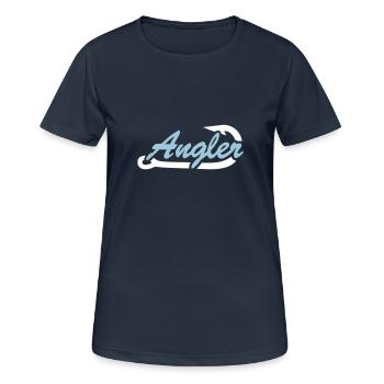 Angler - Frauen T-Shirt atmungsaktiv - Dunkelnavy - Vorne - AI Model Female 172 light (172cm)