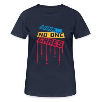 chut personne ne s’en soucie - T-shirt respirant Femme - bleu marine foncé - Devant - AI Model Female 172 light (172cm)