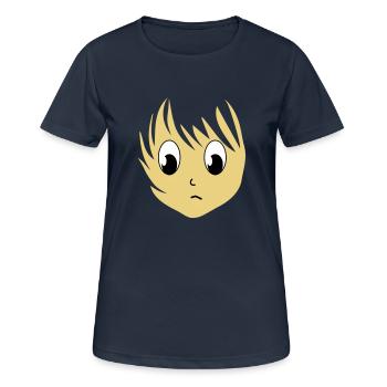 Anime girlie manga girl girls 3 c. - Women's Breathable T-Shirt - dark navy - Front - AI Model Female 172 light (172cm)