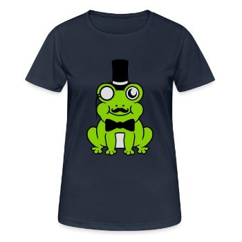Sir Frog Gentlemen Cylinder - Women's Breathable T-Shirt - dark navy - Front - AI Model Female 172 light (172cm)