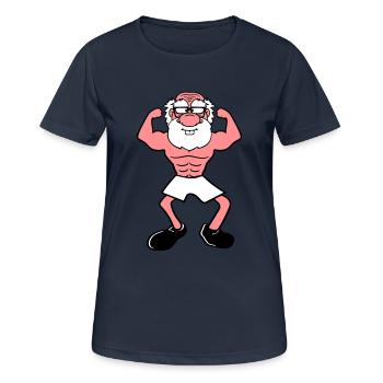 vieux grand-père grand-père corne barbe barbe bodybuilder sta - T-shirt respirant Femme - bleu marine foncé - Devant - AI Model Female 172 light (172cm)