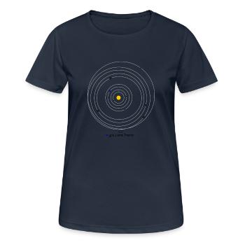 Sonnensystem - Frauen T-Shirt atmungsaktiv - Dunkelnavy - Vorne - AI Model Female 172 light (172cm)