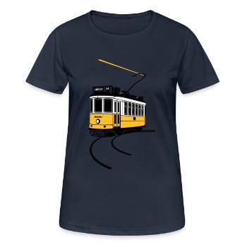 Electrico de Lisboa - Frauen T-Shirt atmungsaktiv - Dunkelnavy - Vorne - AI Model Female 172 light (172cm)