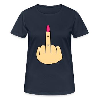 Middle Finger Woman - Women's Breathable T-Shirt - dark navy - Front - AI Model Female 172 light (172cm)