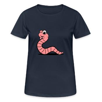 Witty worm tongue - Women's Breathable T-Shirt - dark navy - Front - AI Model Female 172 light (172cm)