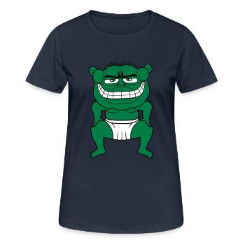 monster ogre troll boese sumo wrestler overweight - Women's Breathable T-Shirt - dark navy - Front - AI Model Female 172 light (172cm)