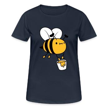 Honig Eimer Biene - Frauen T-Shirt atmungsaktiv - Dunkelnavy - Vorne - AI Model Female 172 light (172cm)