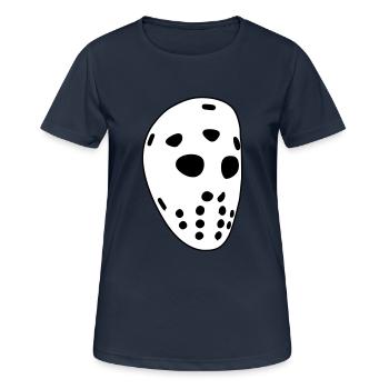 Masque de hockey rétro - T-shirt respirant Femme - bleu marine foncé - Devant - AI Model Female 172 light (172cm)