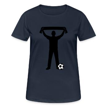Fussball Fan Silhouette - Frauen T-Shirt atmungsaktiv - Dunkelnavy - Vorne - AI Model Female 172 light (172cm)