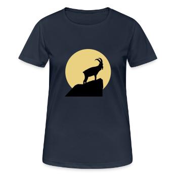 Sternzeichen Steinbock - Frauen T-Shirt atmungsaktiv - Dunkelnavy - Vorne - AI Model Female 172 light (172cm)