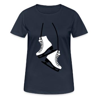 Schlittschuh - Frauen T-Shirt atmungsaktiv - Dunkelnavy - Vorne - AI Model Female 172 light (172cm)