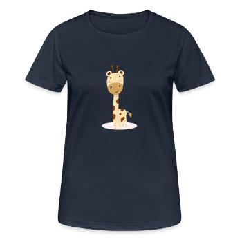 Baby Giraffe - süßes Motiv mit rosa Wangen - Frauen T-Shirt atmungsaktiv - Dunkelnavy - Vorne - AI Model Female 172 light (172cm)