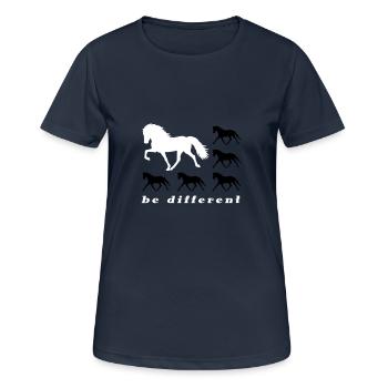 be different - Frauen T-Shirt atmungsaktiv - Dunkelnavy - Vorne - AI Model Female 172 light (172cm)