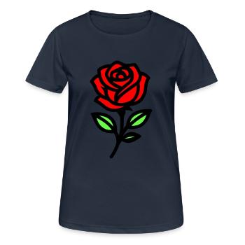 Rose Blume - Frauen T-Shirt atmungsaktiv - Dunkelnavy - Vorne - AI Model Female 172 light (172cm)