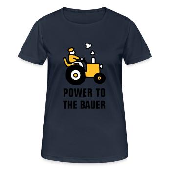 power_to_the_bauer_072011_b_3c - Women's Breathable T-Shirt - dark navy - Front - AI Model Female 172 light (172cm)