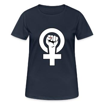 Féministe - féministe - T-shirt respirant Femme - bleu marine foncé - Devant - AI Model Female 172 light (172cm)