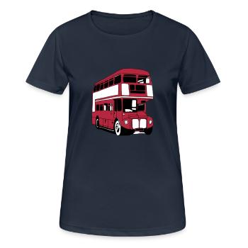 London-Bus (3 color) - Frauen T-Shirt atmungsaktiv - Dunkelnavy - Vorne - AI Model Female 172 light (172cm)