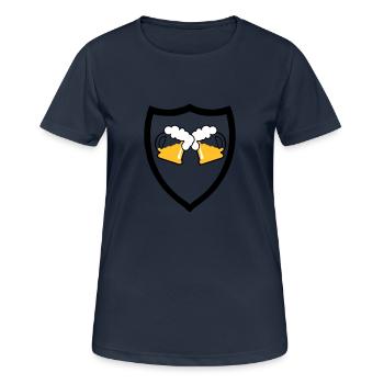 Bier Emblem 3c - Frauen T-Shirt atmungsaktiv - Dunkelnavy - Vorne - AI Model Female 172 light (172cm)