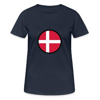 Marqué par le Danemark - T-shirt respirant Femme - bleu marine foncé - Devant - AI Model Female 172 light (172cm)