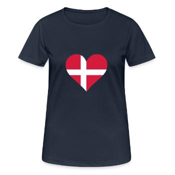 Un coeur pour le Danemark - T-shirt respirant Femme - bleu marine foncé - Devant - AI Model Female 172 light (172cm)