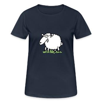 Grinsendes Schaf - Frauen T-Shirt atmungsaktiv - Dunkelnavy - Vorne - AI Model Female 172 light (172cm)