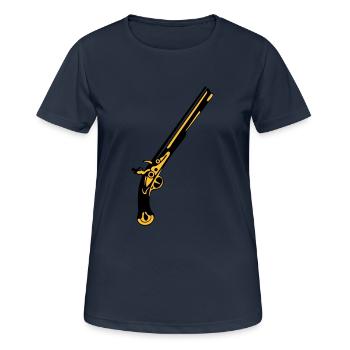 Alte Waffe Waffe Revolver - Frauen T-Shirt atmungsaktiv - Dunkelnavy - Vorne - AI Model Female 172 light (172cm)