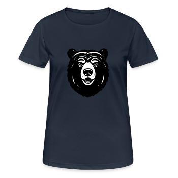 Lieblich neugieriger Comic Bär - Frauen T-Shirt atmungsaktiv - Dunkelnavy - Vorne - AI Model Female 172 light (172cm)