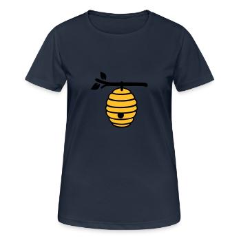 Miel - T-shirt respirant Femme - bleu marine foncé - Devant - AI Model Female 172 light (172cm)