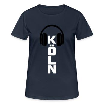 Köln City DJ Music Dubstep Shirt - Frauen T-Shirt atmungsaktiv - Dunkelnavy - Vorne - AI Model Female 172 light (172cm)
