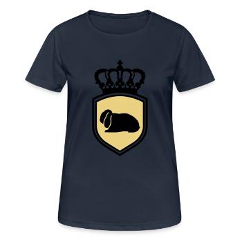 NHD emblem Dwarf Lop rabbit coat of arms crown - Women's Breathable T-Shirt - dark navy - Front - AI Model Female 172 light (172cm)