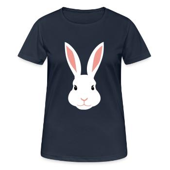 White female rabbit - Women's Breathable T-Shirt - dark navy - Front - AI Model Female 172 light (172cm)
