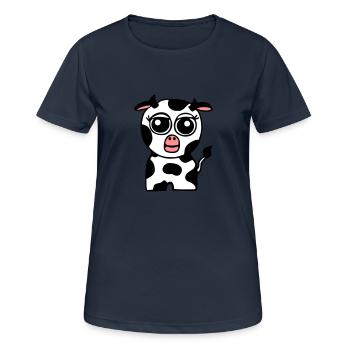 Kleine Kuh - Frauen T-Shirt atmungsaktiv - Dunkelnavy - Vorne - AI Model Female 172 light (172cm)
