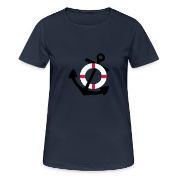 ancre et bouée - T-shirt respirant Femme - bleu marine foncé - Devant - AI Model Female 172 light (172cm)