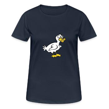 Dumb Duck - Women's Breathable T-Shirt - dark navy - Front - AI Model Female 172 light (172cm)