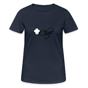 Chef Chef Cap Logo Star Chef - Women's Breathable T-Shirt - dark navy - Front - AI Model Female 172 light (172cm)