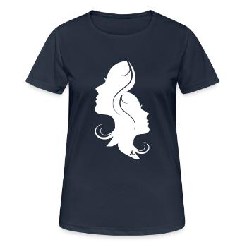 Classic Art Nouveau 2 Tone Women T Shirt Design - Women's Breathable T-Shirt - dark navy - Front - AI Model Female 172 light (172cm)