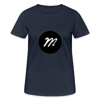 m in the circle black - Women's Breathable T-Shirt - dark navy - Front - AI Model Female 172 light (172cm)