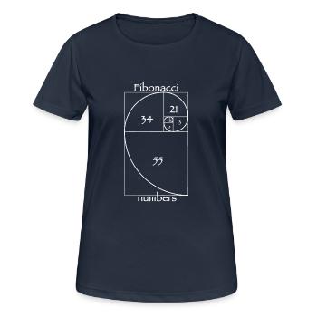 les nombres de Fibonacci - T-shirt respirant Femme - bleu marine foncé - Devant - AI Model Female 172 light (172cm)