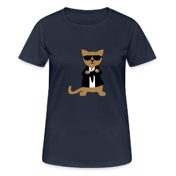 Bodyguard Cat - Women's Breathable T-Shirt - dark navy - Front - AI Model Female 172 light (172cm)