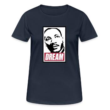 Obey x Dream MLK - Women's Breathable T-Shirt - dark navy - Front - AI Model Female 172 light (172cm)