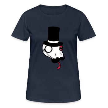 tête monsieur monsieur messieurs cylindre riche monocle bri - T-shirt respirant Femme - bleu marine foncé - Devant - AI Model Female 172 light (172cm)