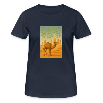 Camel Dubaï argent - T-shirt respirant Femme - bleu marine foncé - Devant - AI Model Female 172 light (172cm)