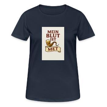 Mein Blut ist Met - Frauen T-Shirt atmungsaktiv - Dunkelnavy - Vorne - AI Model Female 172 light (172cm)